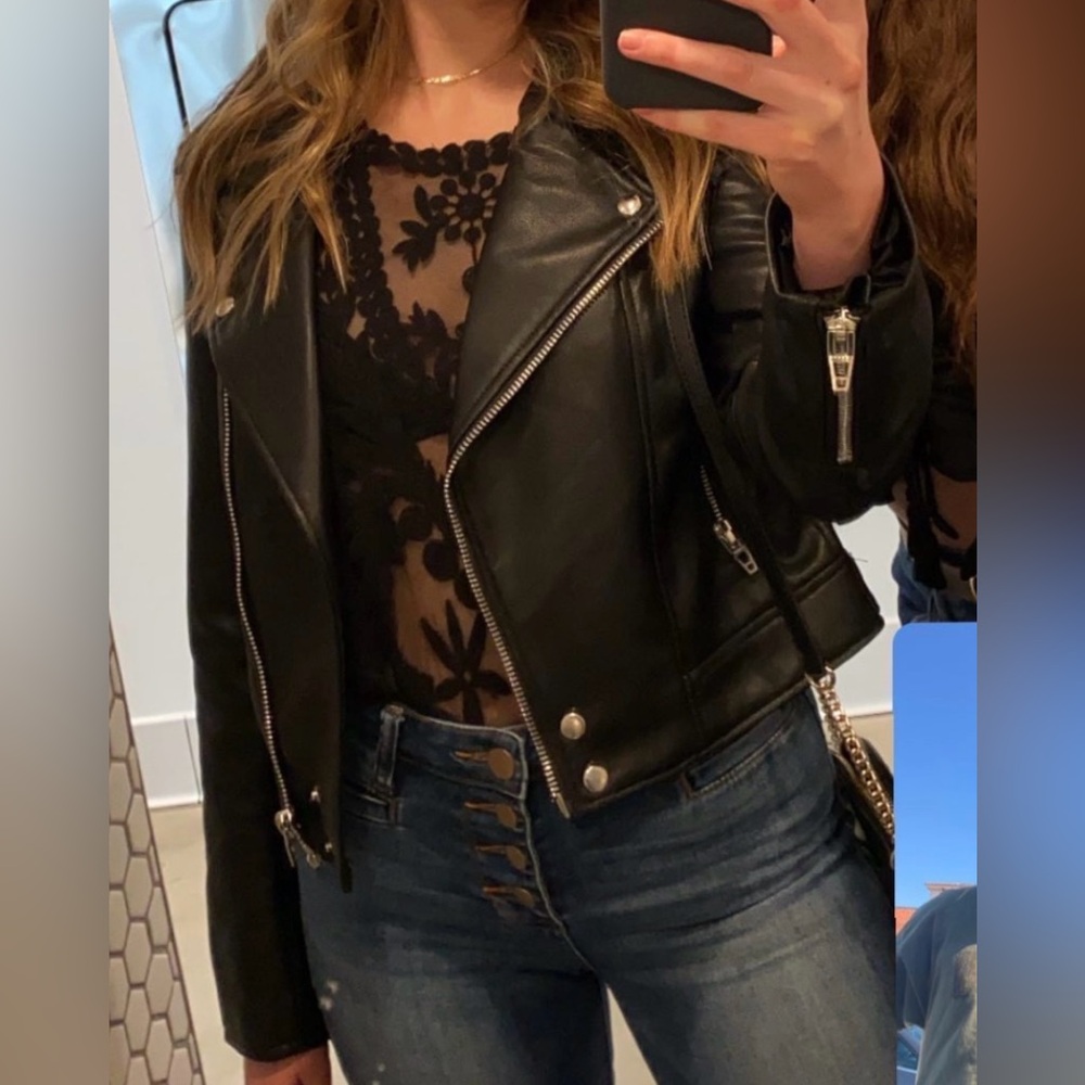 Blank NYC Black Leather Moto Jacket